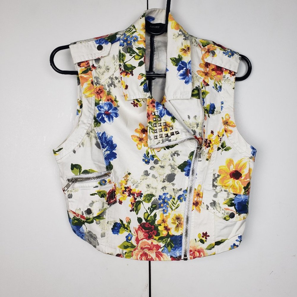 Forever 21 Studded Floral Crop Jacket